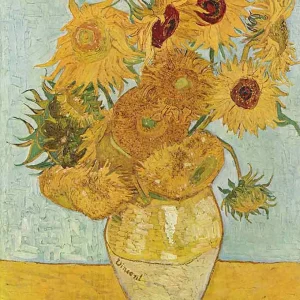 Jarrón con doce girasoles