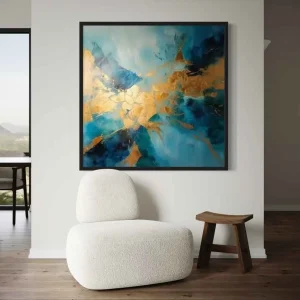 Abstracto cielo con nubes doradas